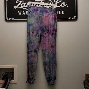 slit side beach loungers bright tie dye twisted